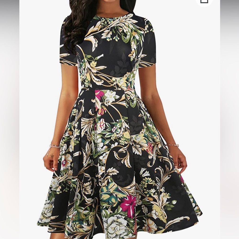 Short sleeved floral dress - Picture 3 of 3